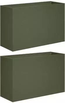 vidaXL Garten-Pflanzgef&auml;&szlig; 2er-Set olivgr&uuml;n 80x40x50cm (8005715)