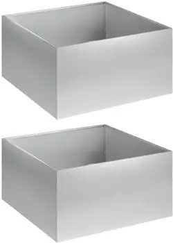 vidaXL Garten-Pflanzgef&auml;&szlig; 2 Stk., Stahl, silber, 60x60x30cm (8005061)