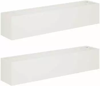 vidaXL Garten-Pflanzgef&auml;&szlig; 2er-Set, Stahl, wei&szlig;, 80x20x20cm (8005165)