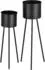 en.casa Dalhem Blumenständer 2er-Set, Metall, schwarz