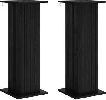vidaXL Pflanzenst&auml;nder 2er-Set, Holzwerkstoff, schwarz, 30,5x30x80,5cm (899765)