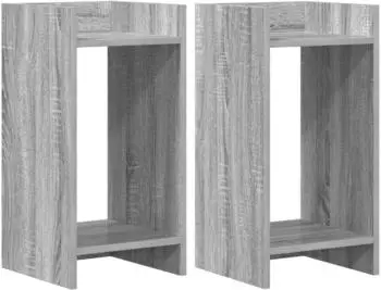 vidaXL Pflanzenst&auml;nder mit Regal 2 Stk. Sonoma-grau 30x30x60cm (899605)
