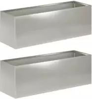 vidaXL Garten-Pflanzgef&auml;&szlig; 2 stk. Silber 60 x 20 x 20 cm Edelstahl