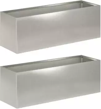 vidaXL Garten-Pflanzgef&auml;&szlig; Edelstahl silber 60x20x20cm, 2 Stk. (8005157)