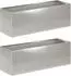 vidaXL Garten-Pflanzgefäß Edelstahl silber 60x20x20cm, 2 Stk. (8005157)