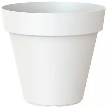 Artevasi Capri runder Blumentopf aus Kunststoff, 20cm, weiß