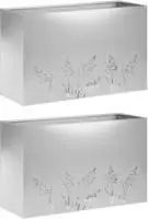 vidaXL Garten-Pflanzgef&auml;&szlig; 2 Stk. Silber 80 x 30 x 49 cm