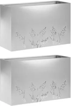 vidaXL Garten-Pflanzgef&auml;&szlig; 2er-Set silber 80x30x49cm (8005845)
