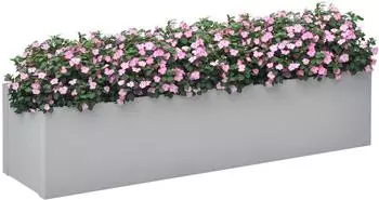 Outsunny Blumenkasten aus Stahl mit Entw&auml;sserungsloch, grau, 91x22x22cm (DE845-786V00CG0431)