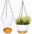 LuxusKollektion Hängende Pflanzgefäße 2er-Set, weiß, 20,3cm, Drainageloch
