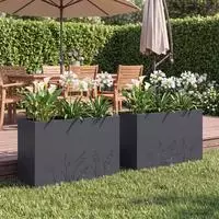 vidaXL Garten-Pflanzgef&auml;&szlig; 2 Stk. Anthrazit 80 x 30 x 49 cm