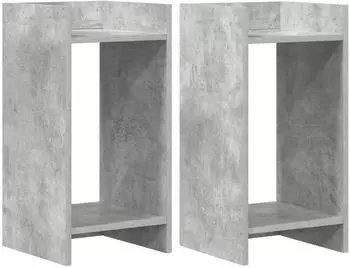 vidaXL Pflanzenst&auml;nder 30x30x60cm Holzwerkstoff betongrau, 2 Stk. (899601)