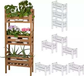 needs&wants Pflanzentreppe 3-stufig, Holz, 122x51x23cm (73011)