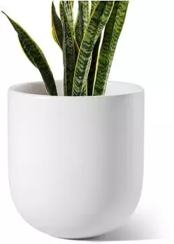LuxusKollektion Blumentopf Keramik, wei&szlig;, 25cm, mit Abflussloch