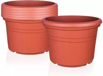 BigDean Blumentopf rund Kunststoff terrakotta &Oslash;40cm, 6er-Set