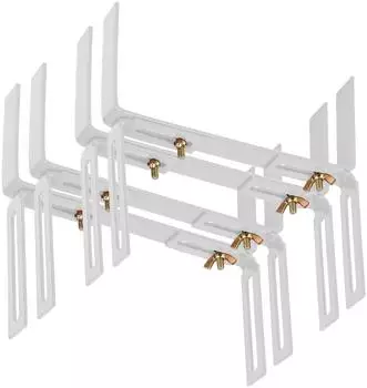 BigDean Blumenkasten-Halterung H-Form, Metall, wei&szlig;, 4er-Set (745771)