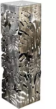 Gilde S&auml;ule "Flora" Blattmotiv, Glas/Metall, bronzefarben, 100cm (74816)