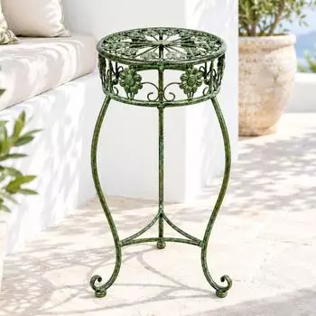 DanDiBo Blumenhocker rund, Metall, gr&uuml;n, 50cm (96008 S)