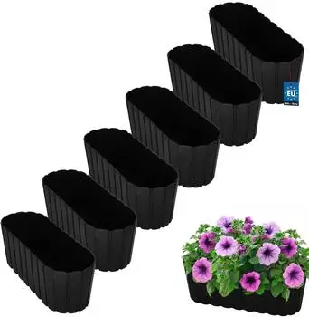 OEM Blumenkasten rechteckig, anthrazit, 40x13x13cm, 6er-Set (kotarbau_5904994124252)