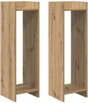 vidaXL Pflanzenst&auml;nder mit Regal 2er-Set, Artisan-Eiche, 30x30x100cm (899577)