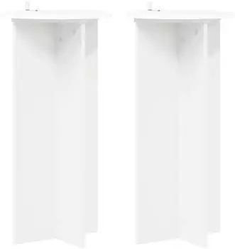 vidaXL Pflanzenst&auml;nder 2er-Set wei&szlig; &Oslash;40x80cm Holzwerkstoff (899699)