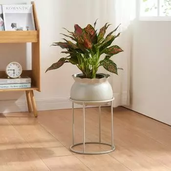 en.casa Blumenst&auml;nder Assen Metall hellgrau 38x23,5cm (84315650)