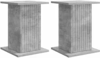 vidaXL Pflanzenst&auml;nder 2er-Set betongrau 30,5x30x43cm Holzwerkstoff (899805)