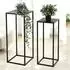 DanDiBo Blumenhocker 2er Set eckig, Metall, schwarz, 60/70cm (96574)
