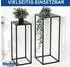 DanDiBo Blumenhocker 2er Set eckig, Metall, schwarz, 60/70cm (96574)