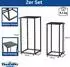 DanDiBo Blumenhocker 2er Set eckig, Metall, schwarz, 60/70cm (96574)