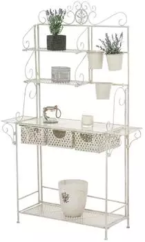 CLP Pflanzenregal SHINE XL, Metall, antik-creme, 4 Ablagefl&auml;chen (13439593)