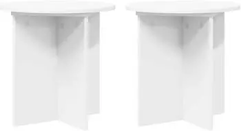 vidaXL Pflanzenst&auml;nder 2er-Set wei&szlig; &Oslash;40x40cm Holzwerkstoff (899726)
