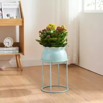 en.casa Blumenst&auml;nder Assen Metall hellblau (38x24cm)