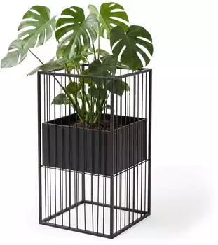 Relaxdays Blumenst&auml;nder B, Metall, schwarz, 61x30,5x30,5cm