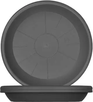 BigDean Blumentopf-Untersetzer rund Kunststoff anthrazit &Oslash; 44cm, 3er-Set (761269)