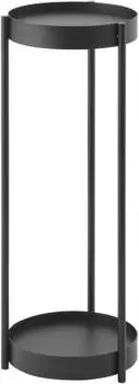 YAMAZAKI Tower Pflanzenst&auml;nder 2-st&ouml;ckig mit Rollen, Metall schwarz (4367)
