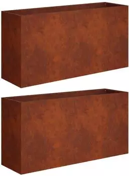 vidaXL Garten-Pflanzgef&auml;&szlig; 2er-Set Rostoptik 100x30x40cm (8005623)