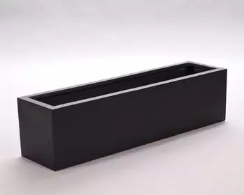 Eleganteinrichten Pflanzk&uuml;bel Fiberglas rechteckig 100x25x25cm schwarz matt