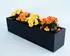 Eleganteinrichten Pflanzkübel Fiberglas rechteckig 100x25x25cm schwarz matt