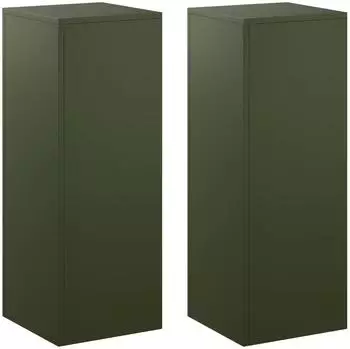 vidaXL Blumenst&auml;nder 2er-Set olivgr&uuml;n 30x30x80cm Stahl