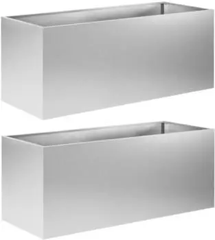 vidaXL Garten-Pflanzgef&auml;&szlig; 2er-Set, verzinkter Stahl, silber, 100x40x40cm (8005257)