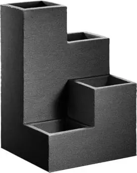 Dehner Wendeltreppentopf Los Angeles quadratisch, Kunststoff, anthrazit, 40x60x40cm (4319083)