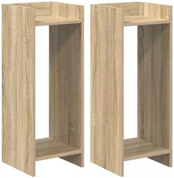 vidaXL Pflanzenst&auml;nder mit Regal 2er-Set Sonoma-Eiche 30x30x80cm