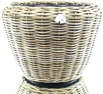 Van der Leeden Drypot Pflanzk&uuml;bel Rattan, grau, &Oslash; 80cm (901246)