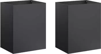 vidaXL Garten-Pflanzgef&auml;&szlig; 2er-Set, kaltgewalzter Stahl, schwarz, 40x30x40cm