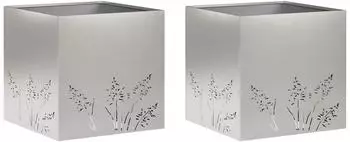 vidaXL Pflanzgef&auml;&szlig; 2er-Set silber 50x50x49cm Edelstahl
