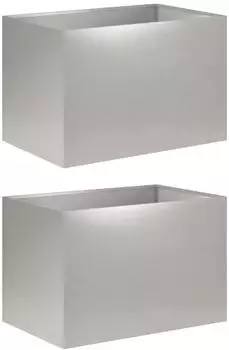 vidaXL Garten-Pflanzgef&auml;&szlig; 2er-Set, silber, 60x40x40cm, Edelstahl (8005689)