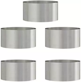 vidaXL Pflanzenring 5er-Set Edelstahl silber 40x40x20cm