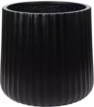 Vivanno VEKRA ARC Blumentopf Fiberglas, rund, schwarz, 38x40cm (1111100)