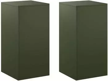 vidaXL Pflanzenst&auml;nder 2er-Set, Stahl, olivgr&uuml;n, 40x40x80cm